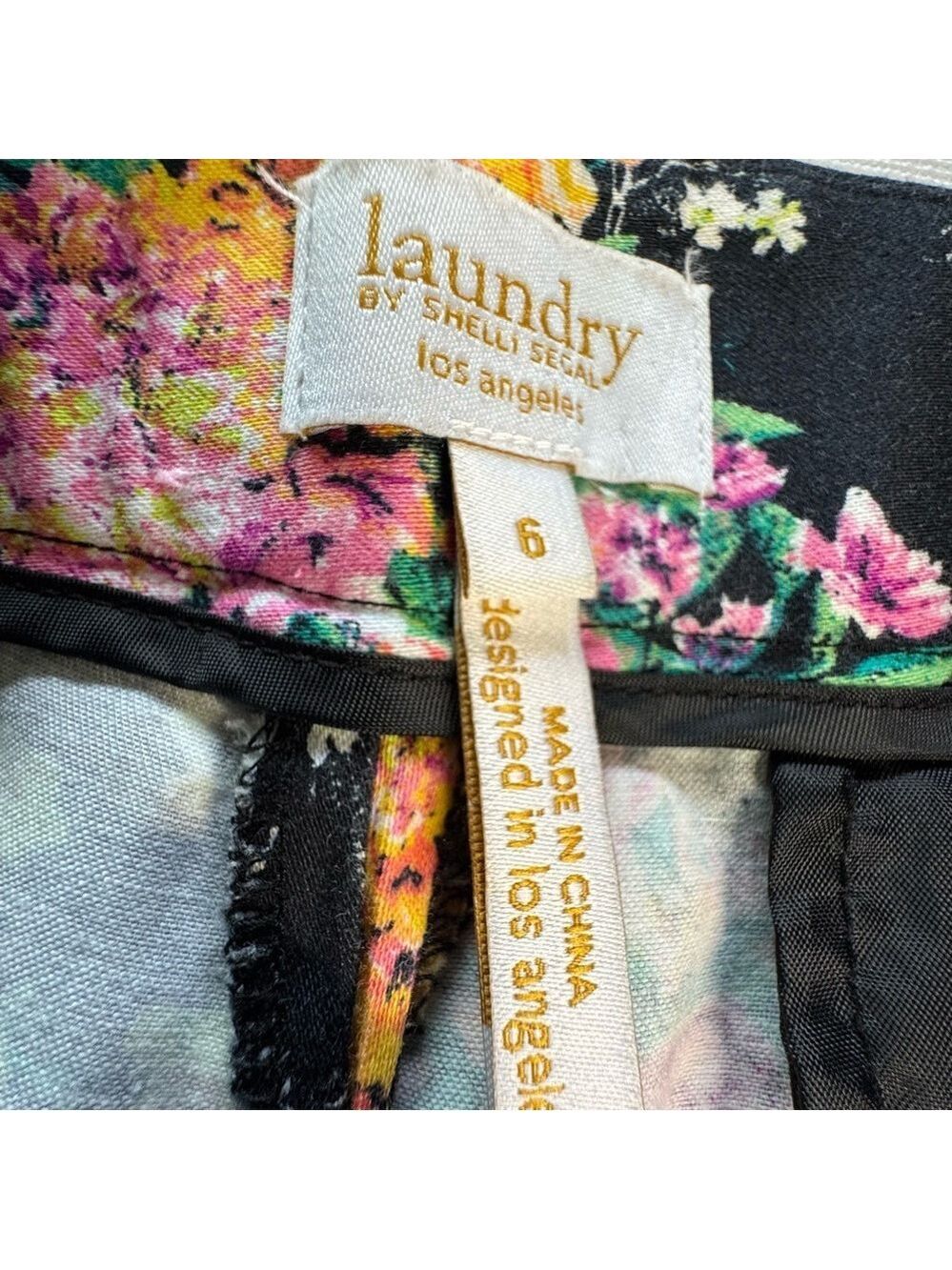 Laundry By Shelli Segal Multicolor Floral Pants Size 6 - Picture 2 of 8